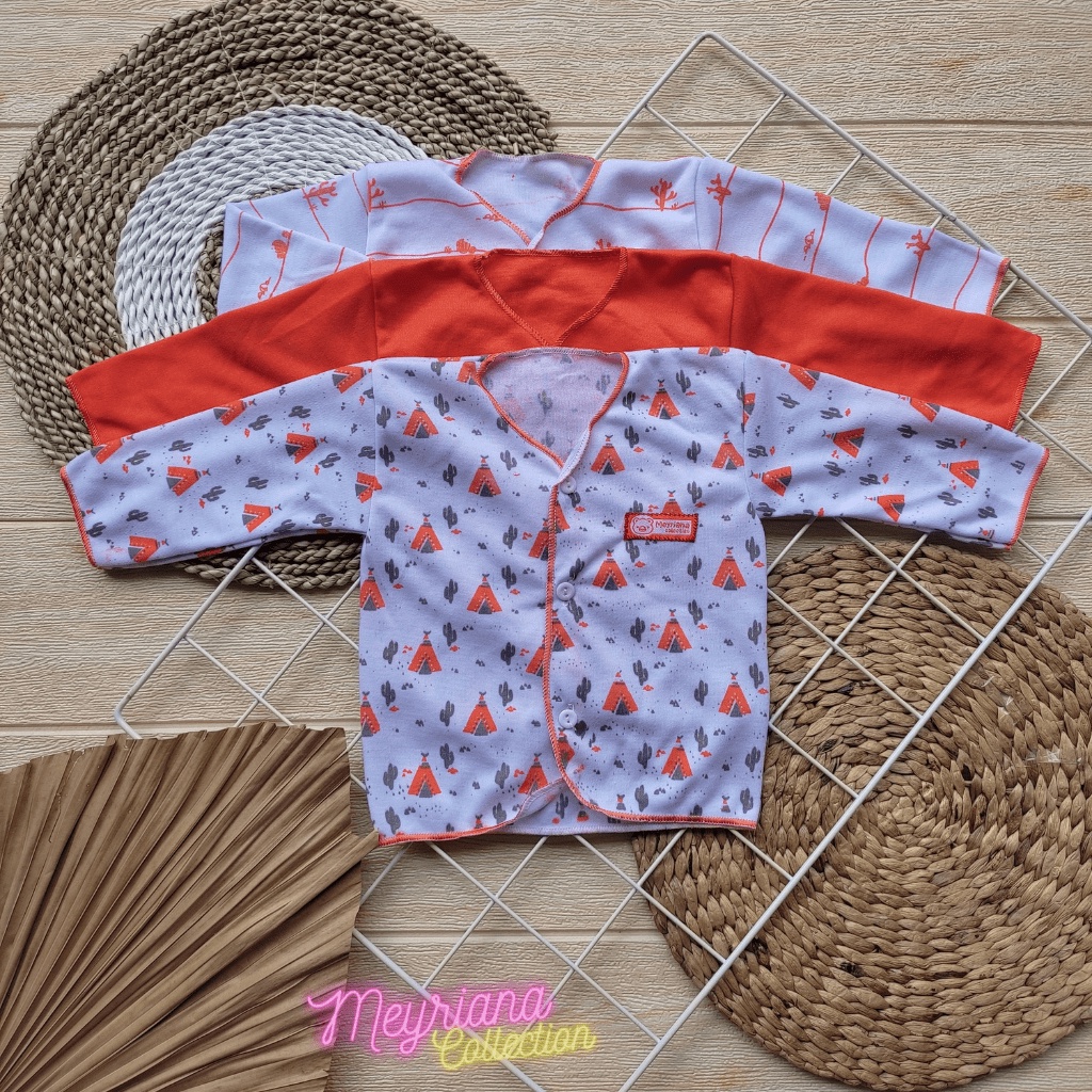 Promo - Seri Orange 6 PCS Baju Bayi Lengan Panjang dan Celana Panjang Bayi Baru Lahir Meyriana Collection