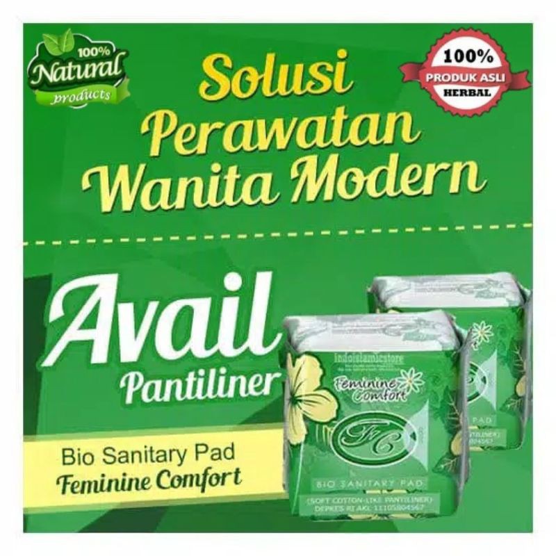 Pembalut Herbal Avail Pantyliner - Avail Hijau - Avail Feminine Comfori