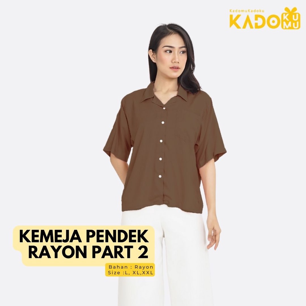 Kemeja Pendek Wanita Polos Kemeja Polos wanita lengan pendek Rayon PART 2