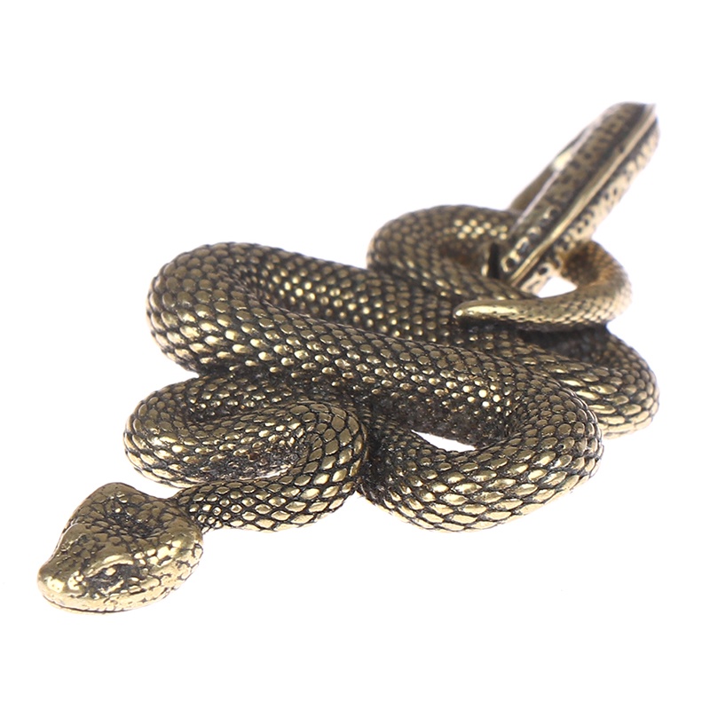 {LUCKID}1pc Brass Snake Key Ring Boa Key chain Outdoor Small Accessories Car Hanging