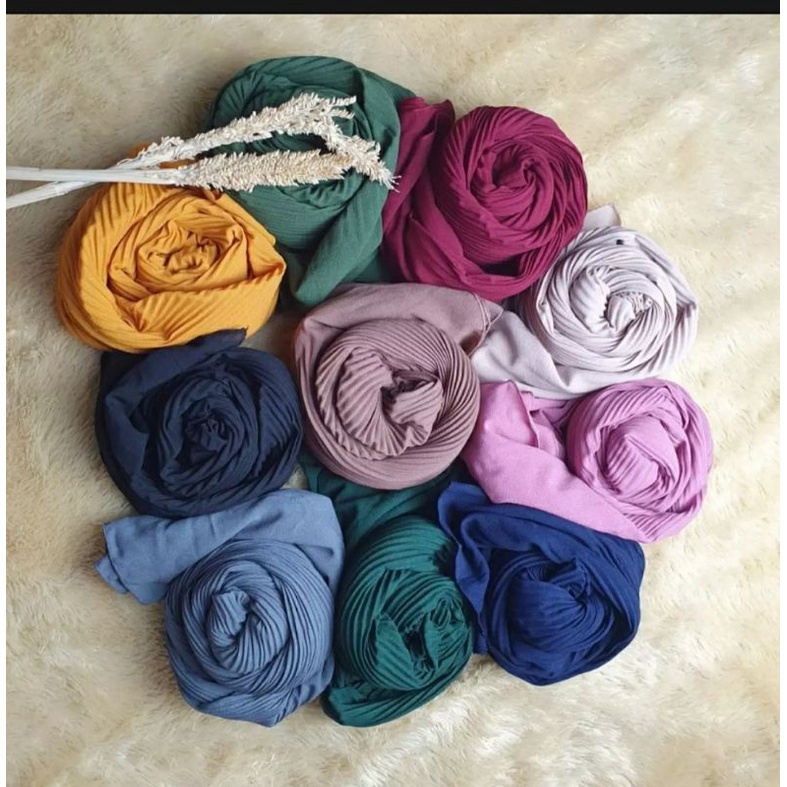 Hijab Pashmina Plisket Kerudung Pashmina Plisket