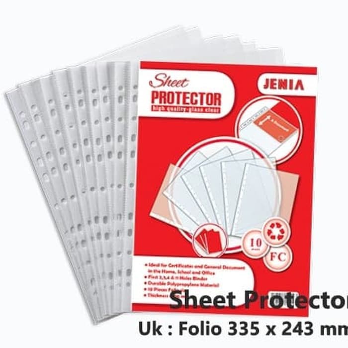 

PP pocket / Sheet protector F4 folio JENIA bening bagus murah