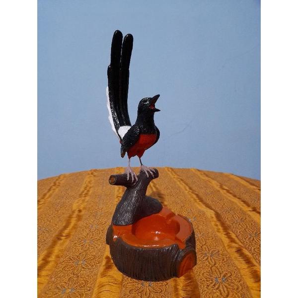 asbak rokok unik burung murai batu  murah  miniatur burung hiasan meja pajangan rumah