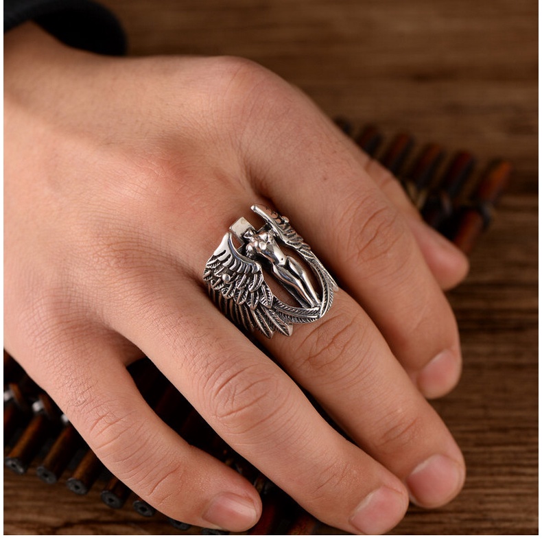 Cincin Sterling Silver 925 Model Salib Untuk Pria Ccb96