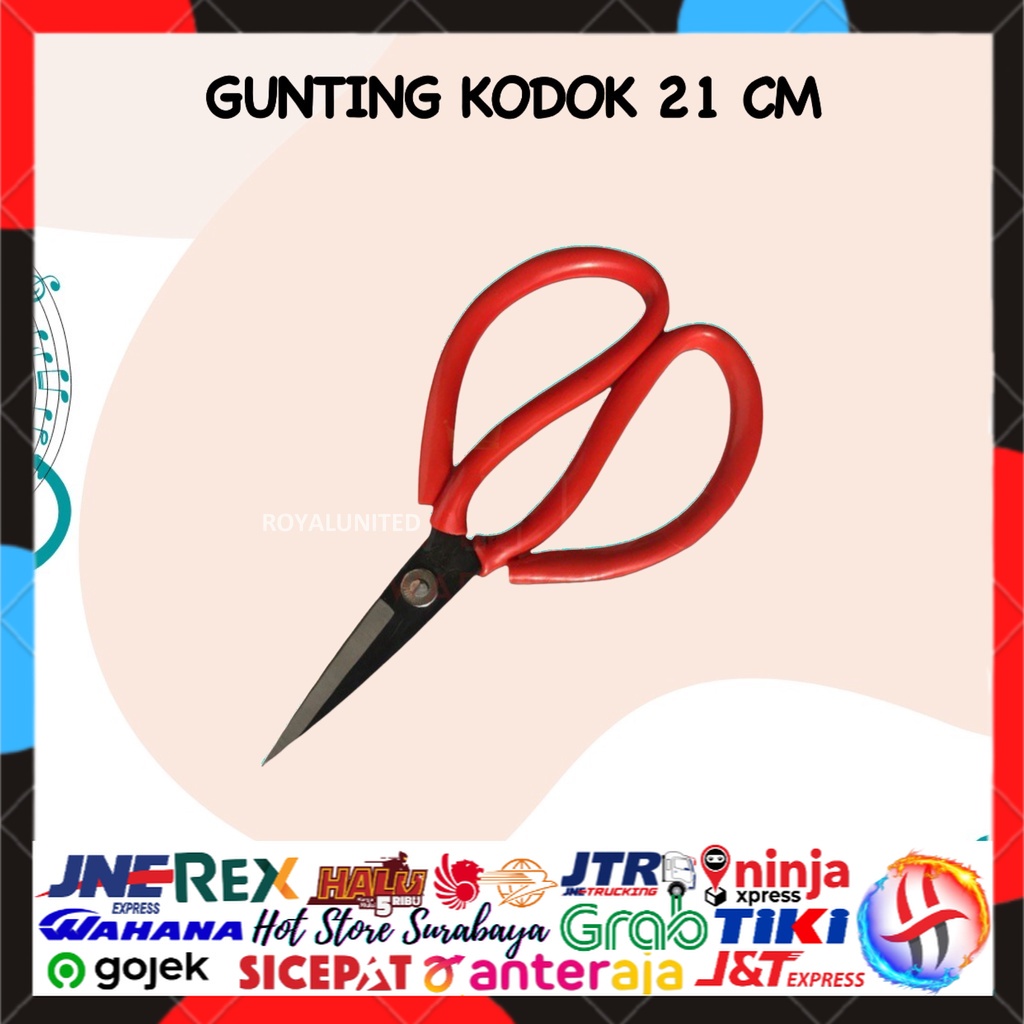 GUNTING KODOK - Gunting Potong Seng Kertas / Gunting Bahan Kain Jahit Tailor / Gunting kain / gunting kodok/ gunting merah/ gunting seng BERKUALITAS