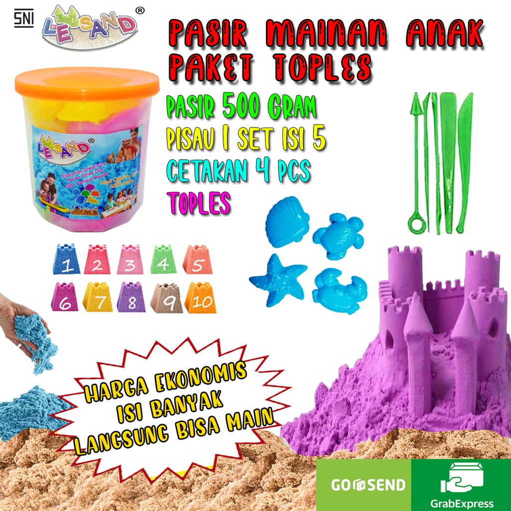 Pasir Mainan Anak Paket Toples / Mainan Edukasi Anak