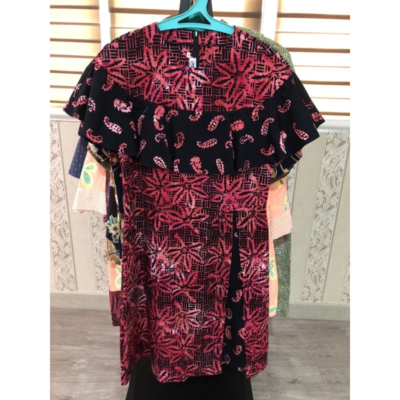 Preloved Second Baju Dress Wanita Batik Keris S Cotton Wax Merah