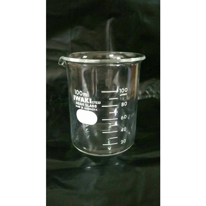 Beaker Glass Iwaki 100 ml low form/Gelas Kimia Iwaki2