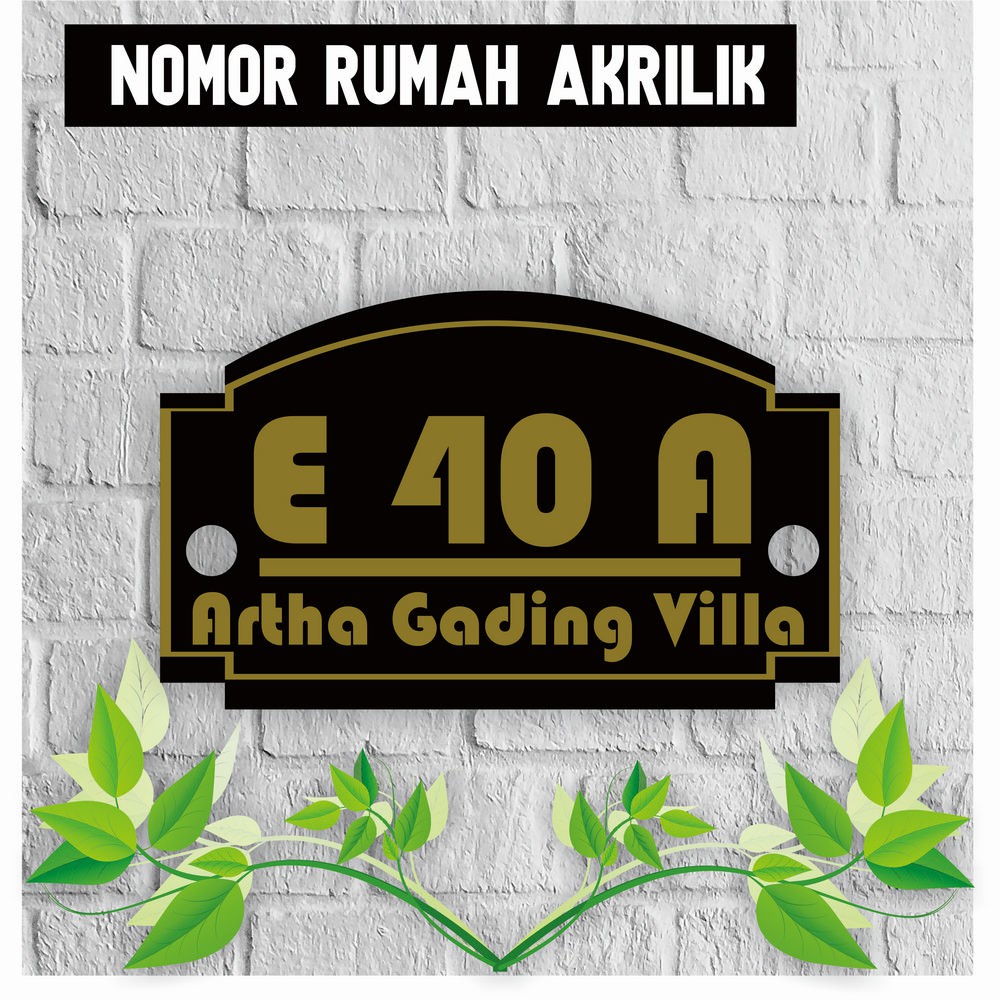 

PAPAN NOMOR ALAMAT RUMAH AKRILIK | NOMOR RUMAH ACRYLIC UKURAN 21x13cm AKRILIK SOLID HN18