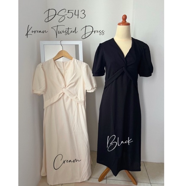 DS543 • Korean Twisted Dress Import • Fashion wanita