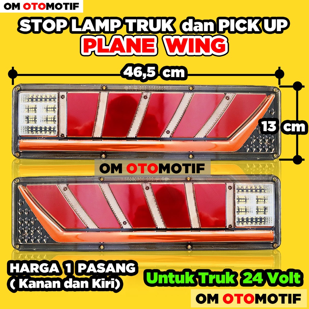 Lampu Variasi Stop Lamp Stoplamp Rem Belakang Led Mobil Truk Truck Running Sein Sayap Pesawat 24 Vol