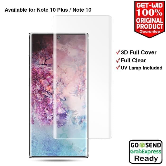 TEMPERED GLASS KACA UV GLUE CURVE SAMSUNG Note 10 plus Nano scale light