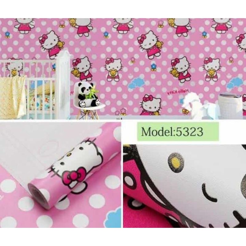 wallpaper dinding roll 10m x 45cm pvc sudah ada lemnya