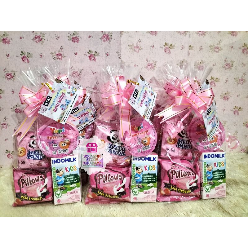 Mini snack Hemat || Snack ultah serba pink || Paket ultah anak || Bingkisan snack ultah murah