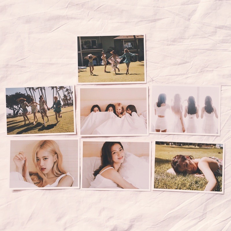 BLACKPINK SUMMER DIARY HAWAII UNSEALED SHARING POSTCARD SET STAND CASE 100% OFFICIAL JENNIE JISOO