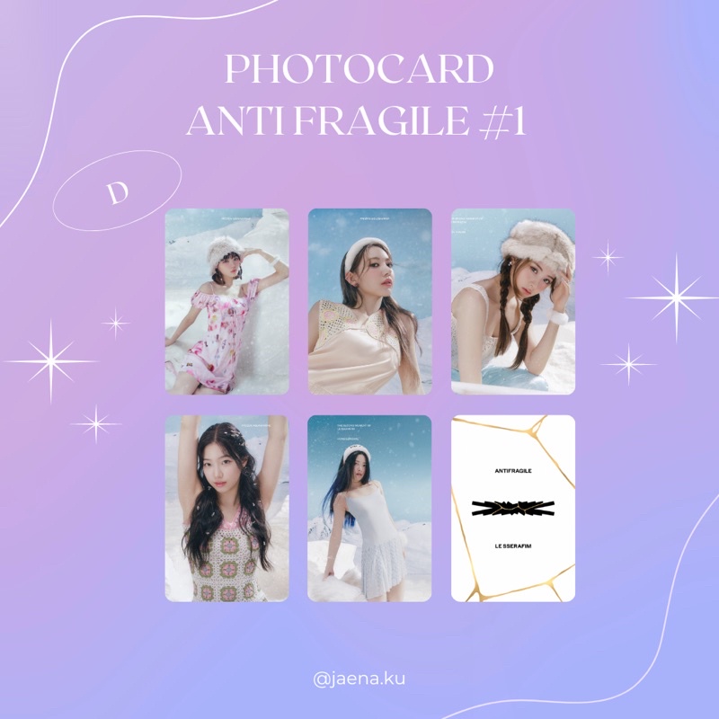 [LE SSERAFIM] PHOTOCARD LE SSERAFIM ANTI FRAGILE FROZEN AQUAMARINE IRIDESCENT OPAL‼️BACA DESKRIPSI‼️