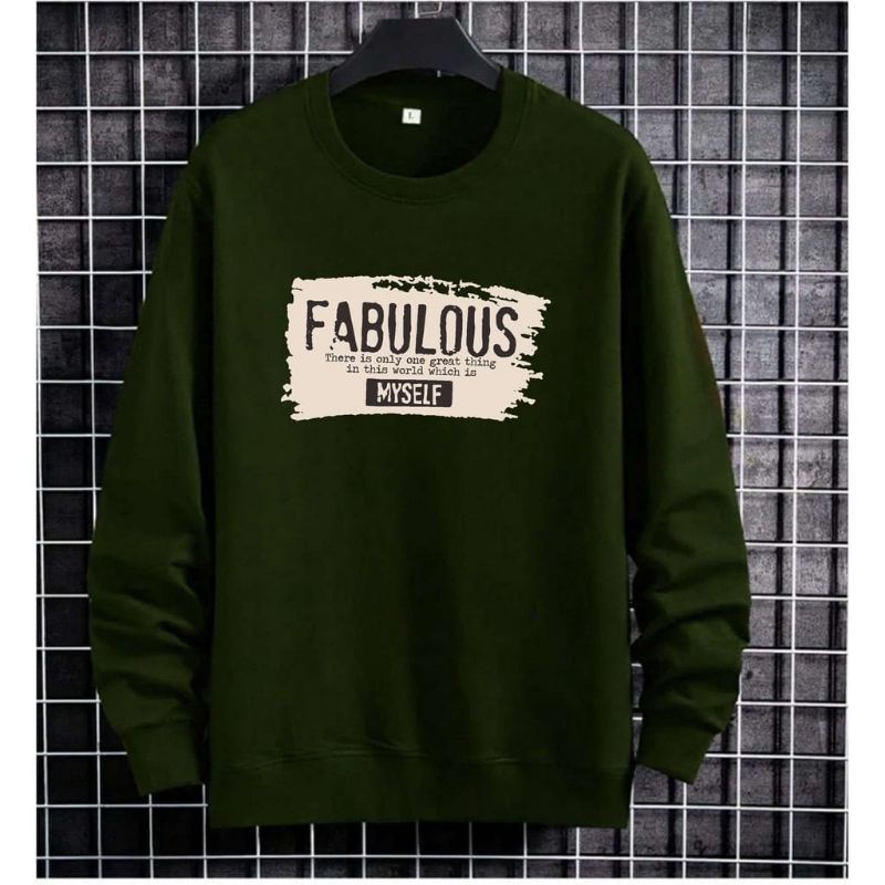 Sweater basic pria wanita kekinian FABULOUS crewneck terbaru bahan fleece tebal