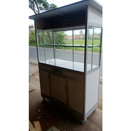 etalase gerobak alumunium serbaguna