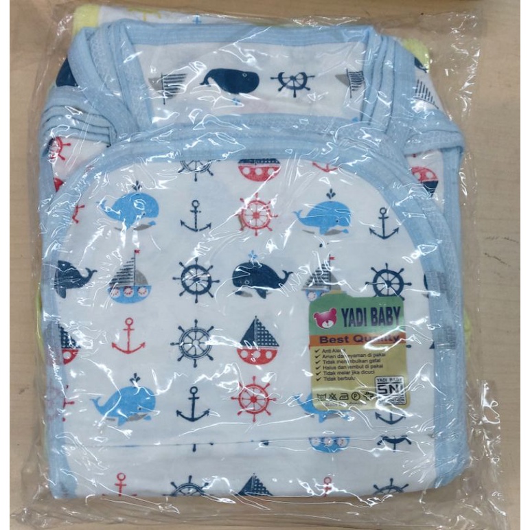 6/12 Pcs Popok Lapis Yadi Kaos Cotton Single knit Putih Print Boneka  Baby