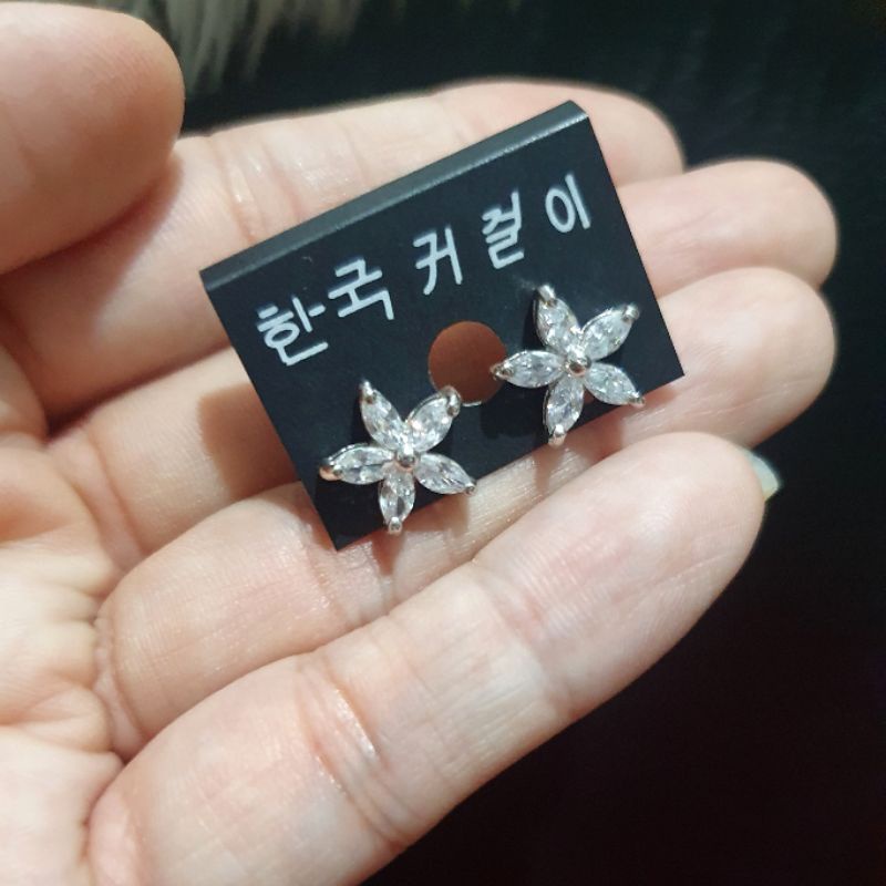 Anting Silver925 Perak mata Kilau anting Zircone silver925 Perak Anti Karat anti alergi berlian kilap 075