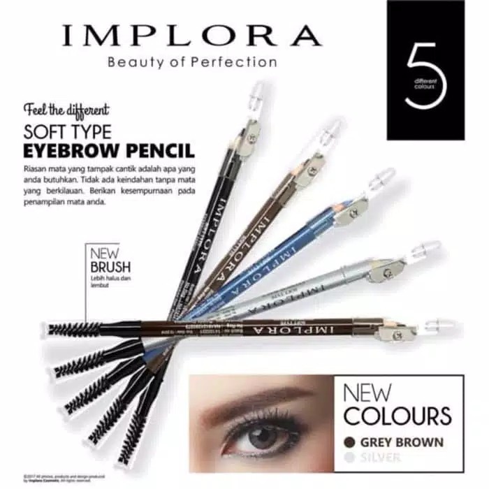 BPOM PENSIL ALIS IMPLORA / CELAK / EYEBROW PENCIL - brown &amp; black