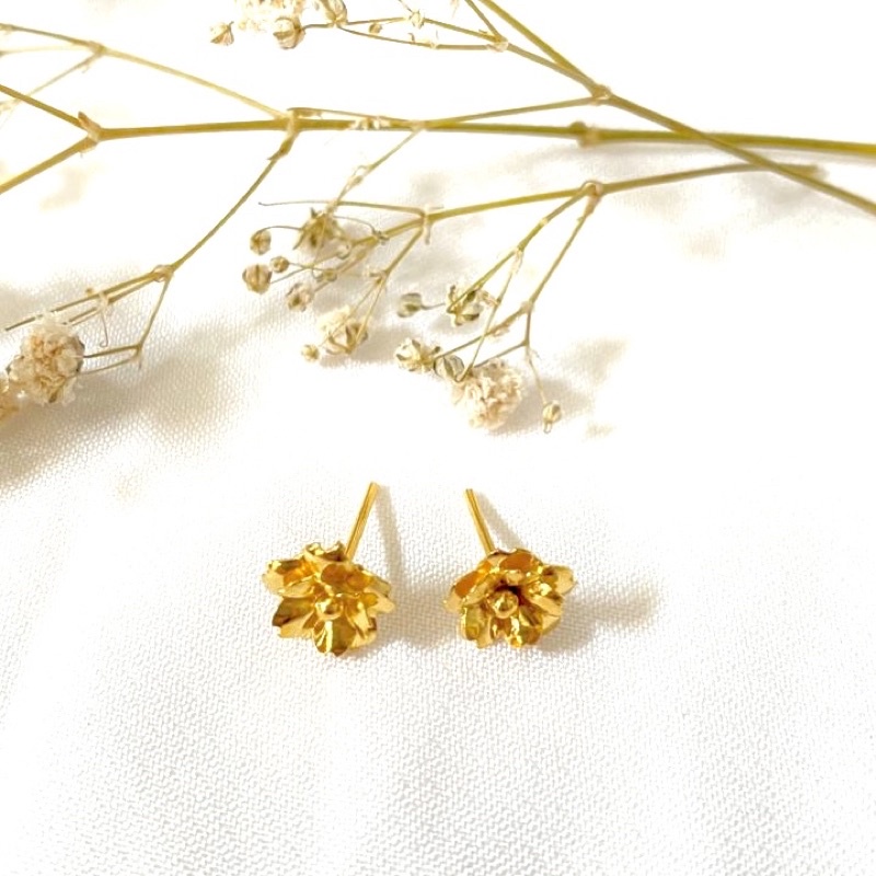 Anting Emas Muda Dewasa dan Anak Tusuk Bunga Mawar 0,5 Gram