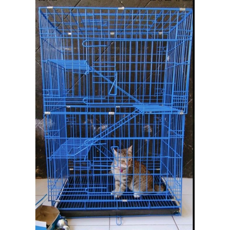 [ Grosir ] Kandang Kucing Tingkat 3 Size XL 96x62x42 + FREE CAT HAMMOCK + All Expedition-4