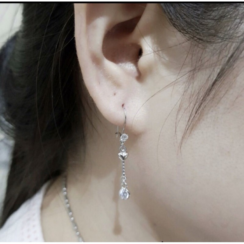 Anting wanita anting perak 925 lapis emas putih anting panjang perak 925 SA109