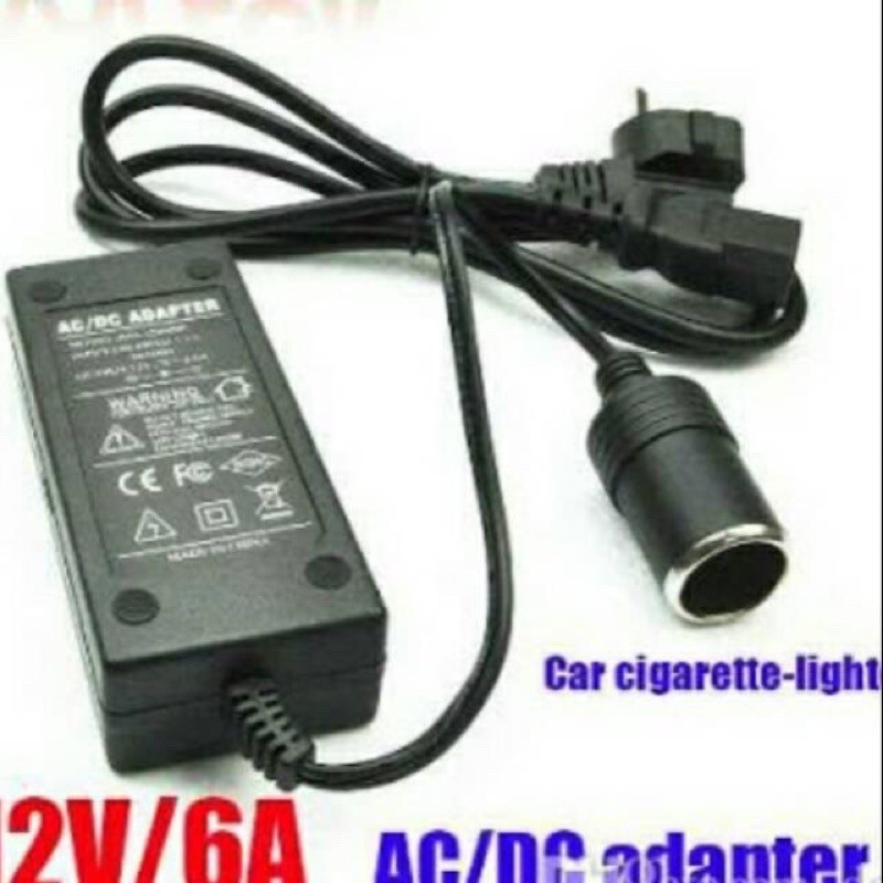 Adaptor 220V AC to DC 12Volt 6A socket lighter mobil 6A original / vacum cleaner mobil
