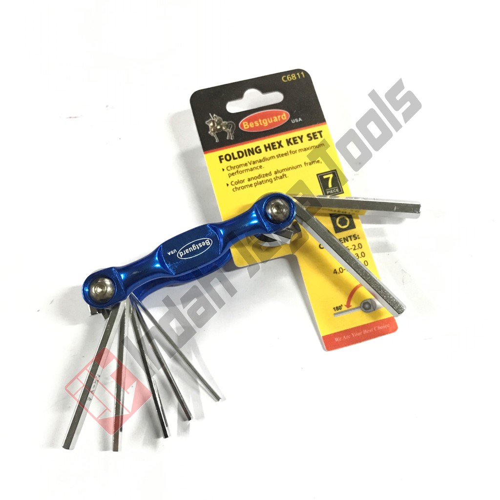 Bestguard C6811 Kunci L Lipat Set 7 Pcs - Folding Hex Key Set