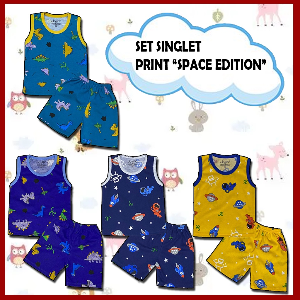 SETELAN SINGLET ANAK LAKI LAKI / BAJU SINGLET BAYI LAKI LAKI USIA 0 1 2 3 4 5 TAHUN
