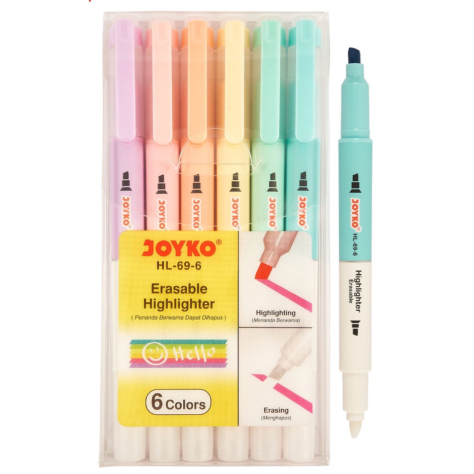 

(SET) Erasable Highlighter HL-69 6 warna