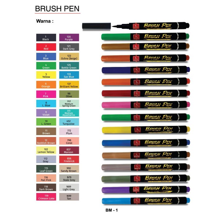 

kaligrafi-perlengkapan- snowman bm-1 brushpen brush pena pen kuas lettering doodle bm1 satuan