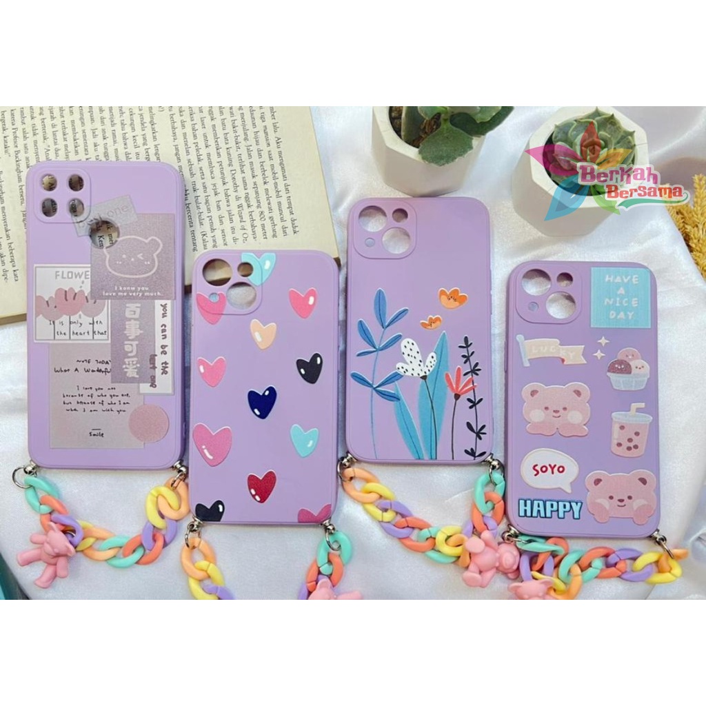 GL003 SOFTCASE SLING RANTAI IPHONE IP 6 6S 7 8 6+ 7+ 8+ X XS XR 13 BB6457