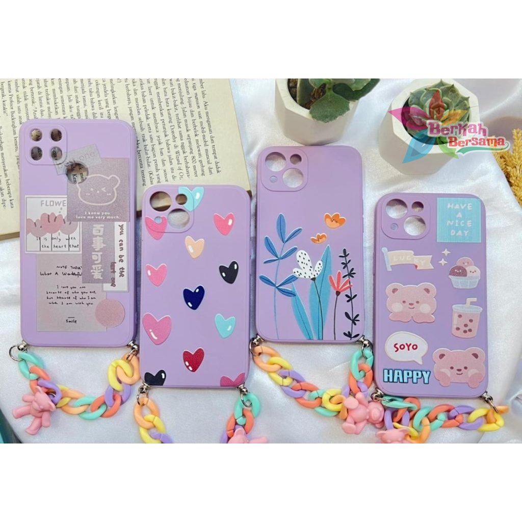 GL003 SOFTCASE SLING RANTAI OPPO A17 A17K A52 A92 A53 A33 A54 A74 A95 A31 A8 A3S A1K BB6449