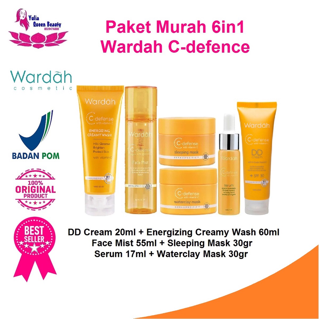 Wardah C Defense Paket 6in1 Murah Lengkap Original Halal