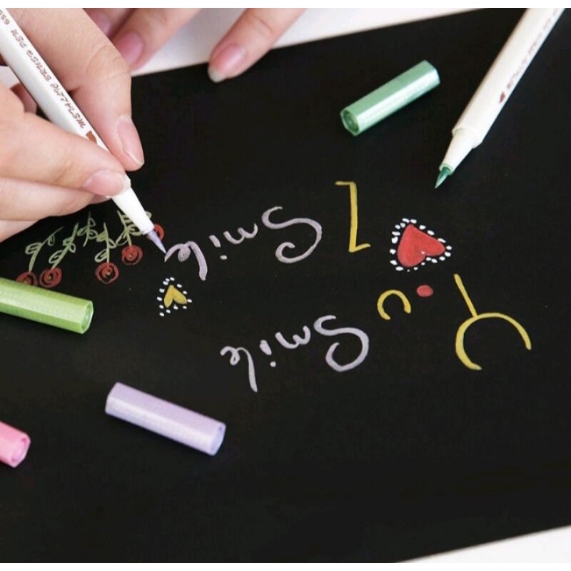 

Q553 - Pen Brush Metalik untuk Menggambar / Scrapbook DIY / Pen Metalik Menggambar / Brush Pen Metalic