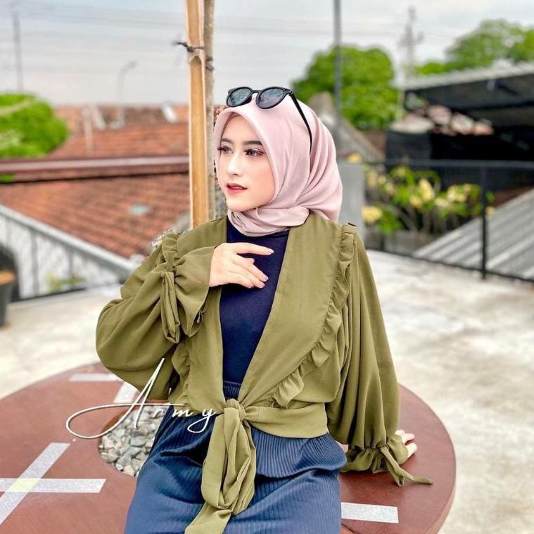 CARDY MIRANTI CARDIGAN KARDIGAN WANITA ROMPI OUTER LENGAN PANJANG MODEL BALON ATASAN BLOUSE WANITA  