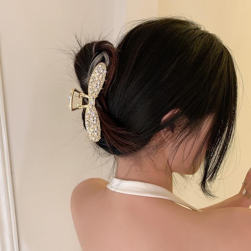 Jepit rambut korea premium jedai wanita motif mutiara zirkon 11.5cm baru JD13#