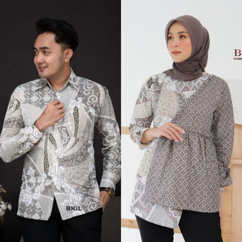 Batik Couple Modern Blouse Batik Kantor Baju Batik Wanita Modern Atasan Batik Kerja Wanita Seragam M L XL XXL