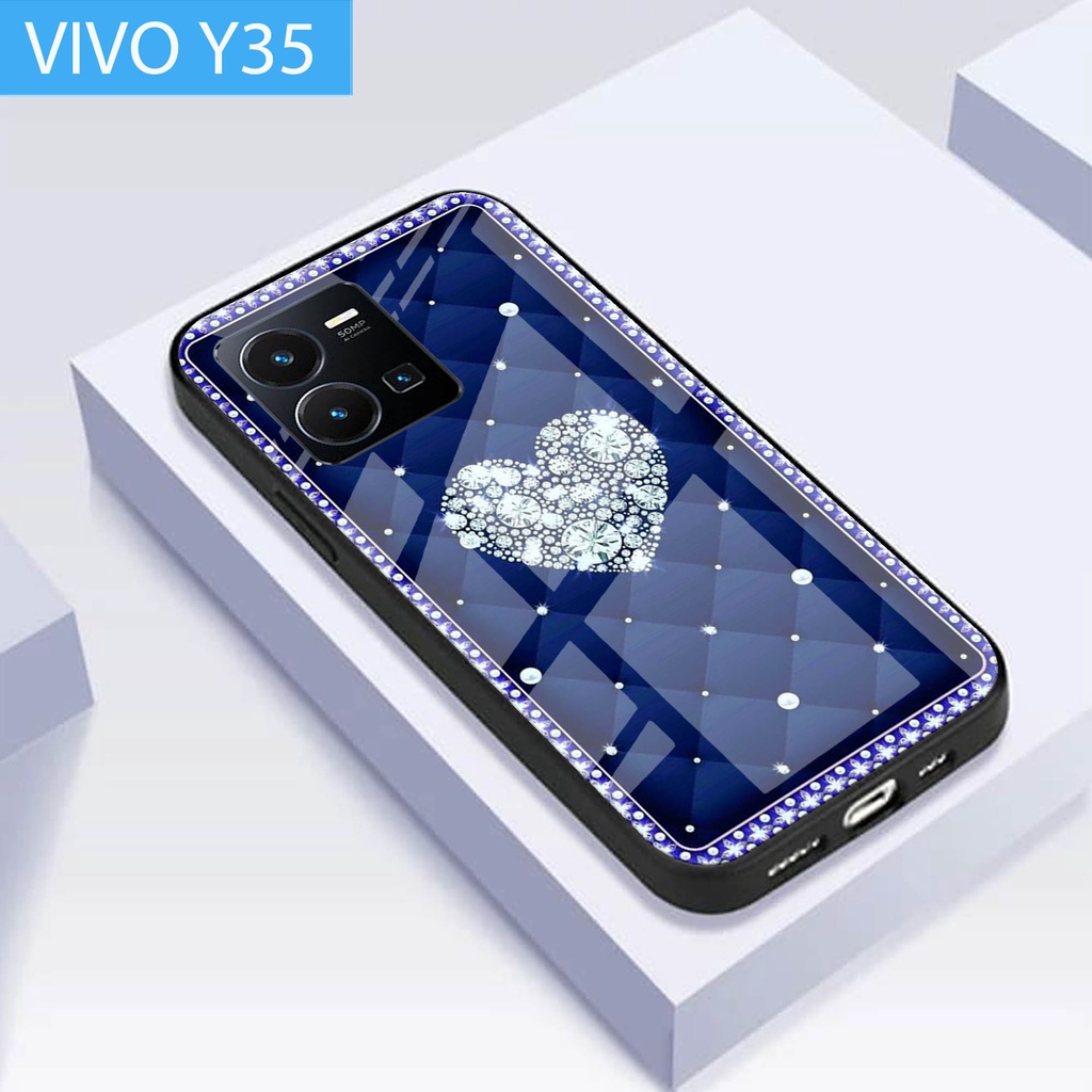 (S49) Case  Glass VIVO Y35 - casing Terbaru handphone - VIVO Y35  - pelindung handphone - VIVO Y35