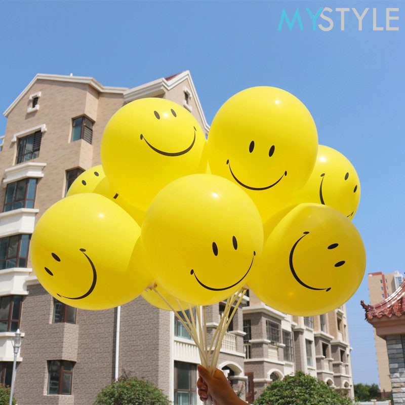 BALON LATEX SMILE (1 PACK = 100 PCS) BALON SMILE BALON EMOJI BALON LATEX MURAH
