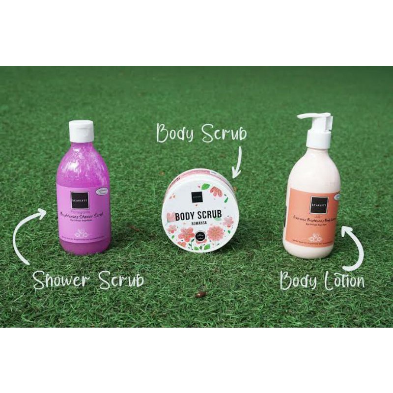 PAKET SCARLETT WHITENING 3 IN 1 BODY LOTION, BODY SHOWER, SCRUB ORIGINAL - PEMUTIH BADAN SCARLET