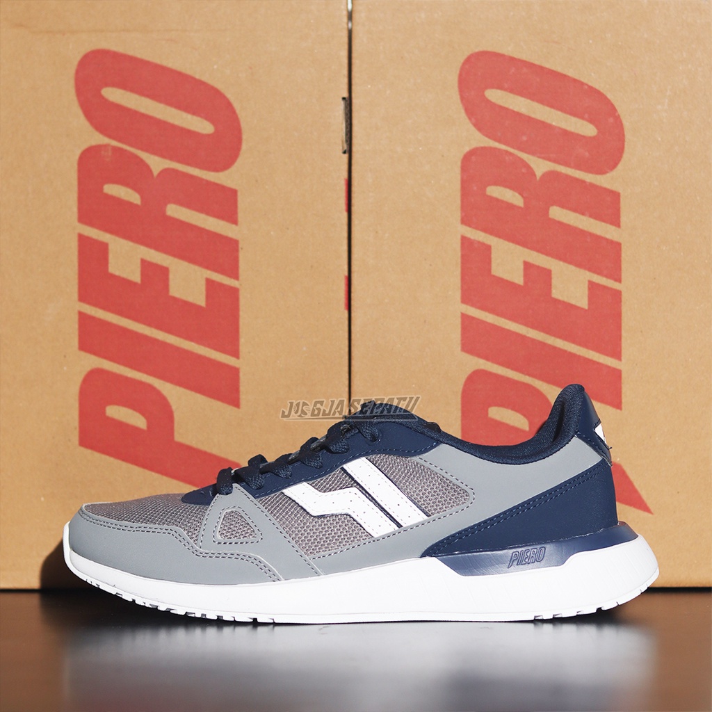Piero Sepatu Sneakers Rusher - Navy/Grey