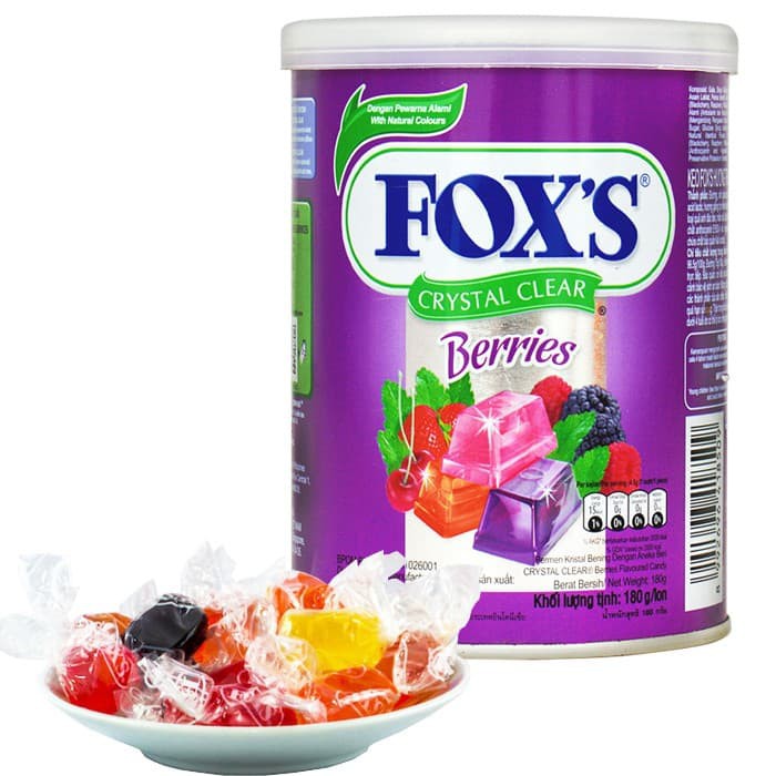 

Permen FOXS FOX FOX'S Tin Crystal Clear Candy Kaleng - Berries 180 gr parcel lebaran, idul fitri, hadiah natal