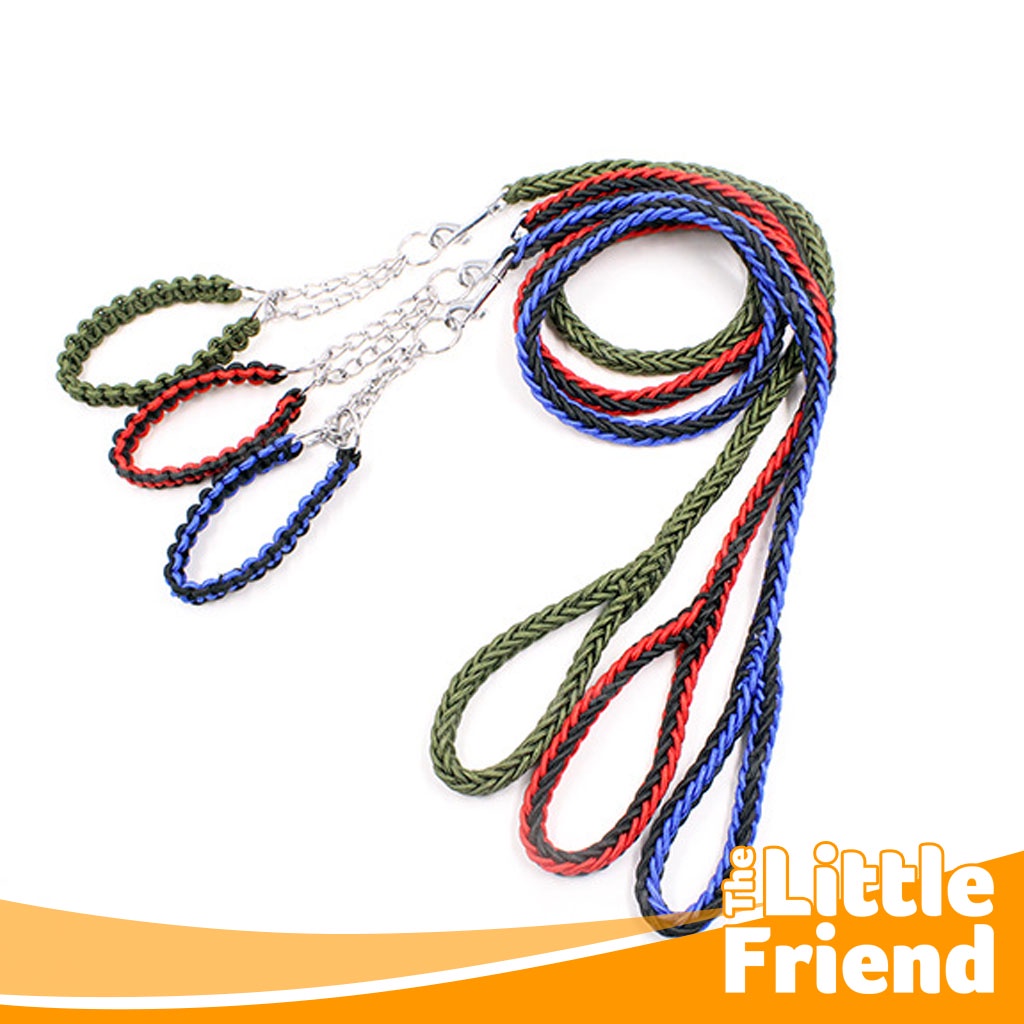 Tali Tuntun Leash Anjing Besar Set Collar Kalung Twist Lilit Kepang