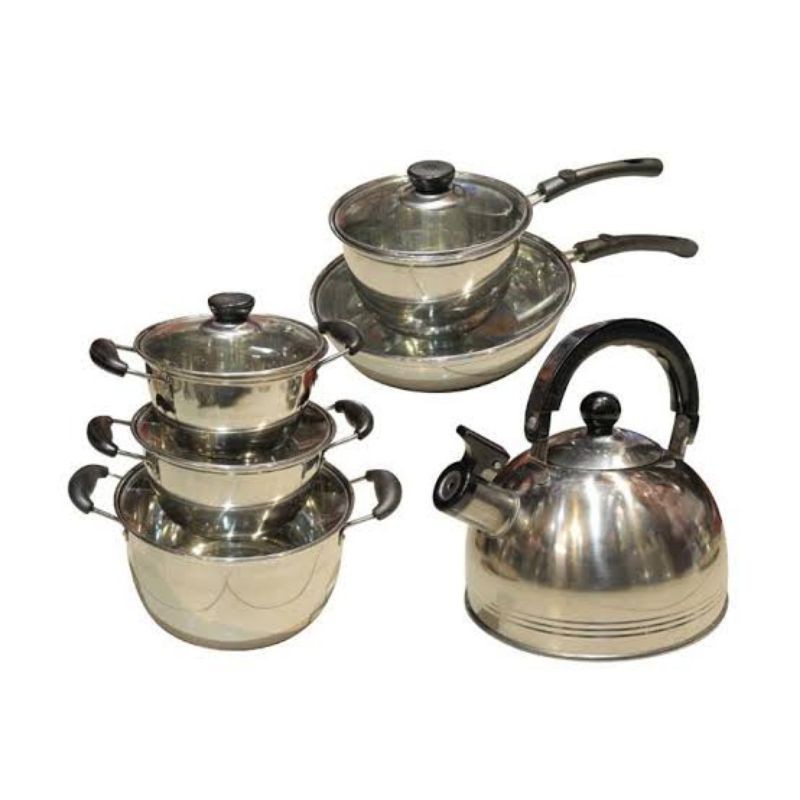 set panci kettle cyprus stainless steel isi 12 pcs