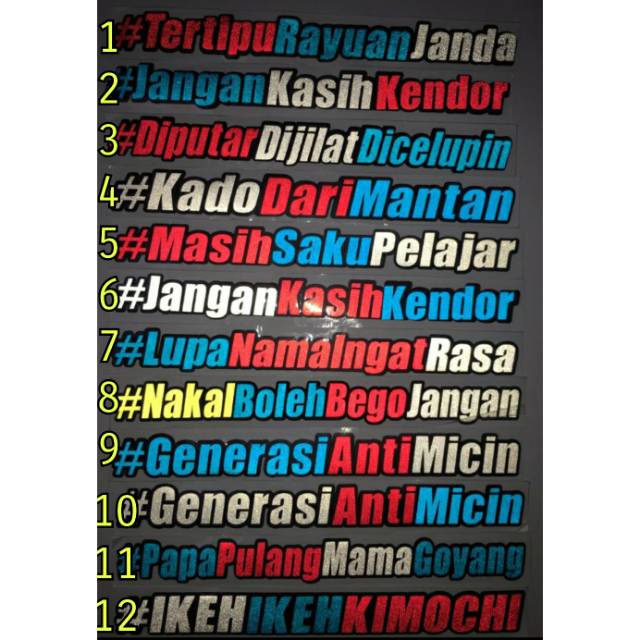 Cutting stiker sticker visor helm kaca motor mobil stabilo Cutting stiker sticker visor helm kaca motor mobil stabilo