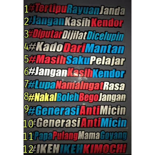 Cutting stiker  sticker visor helm  kaca motor mobil stabilo 