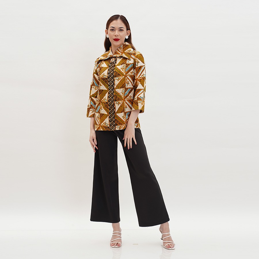 [RAMADAN SALE] NONA RARA - Nindita Sogan T0693,Baju atasan kerja blouse batik wanita modern-4